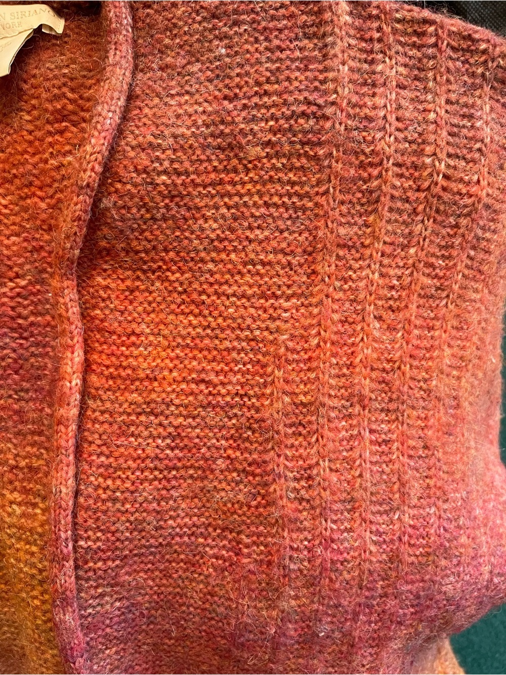 Christian Siriano Open-Front Gradient Knit Cardigan Sweater - Pink/Orange - Picture 6 of 8